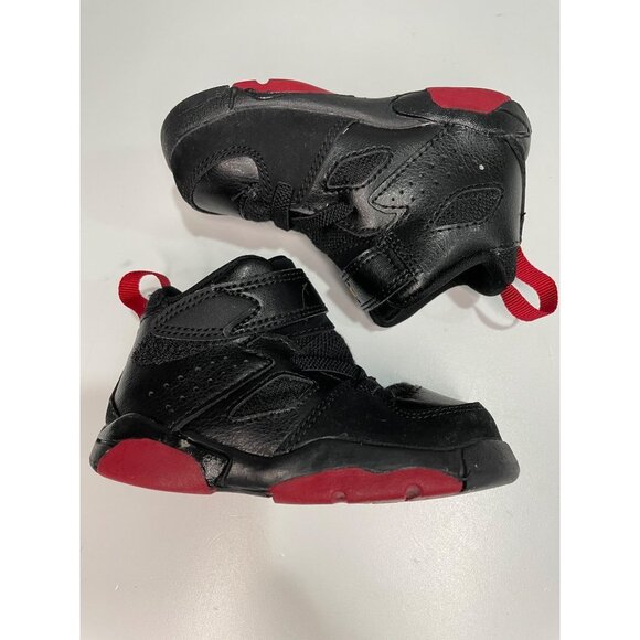 Nike Jordan Flight Club ‘91 Black Red Unisex Toddler shoe Size 4C Sneakers - Picture 3 of 5